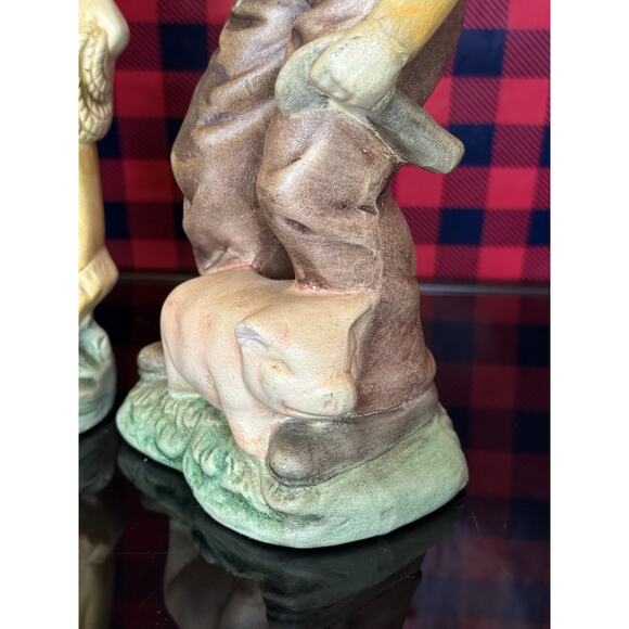 Set Of 2 Ceramic Figurines Old Man And Old Woman - Picture 2 of 11